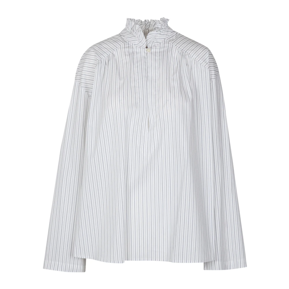 Semicouture Gestreepte Popeline Overhemd White Dames