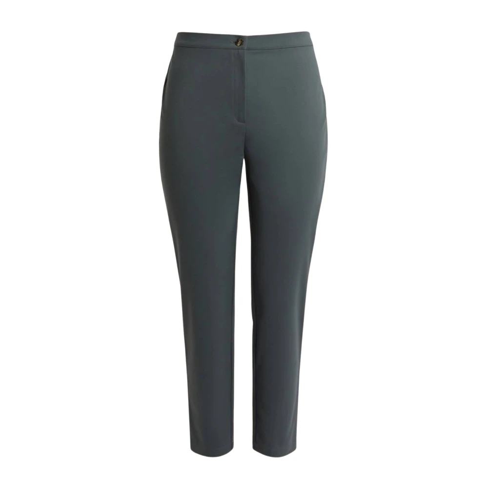 Marina Rinaldi Tijdloze Slim-Fit Broek in Stretchstof Green Dames