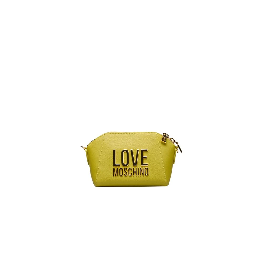 Love Moschino Gul Crossbody-väska med Gyllene Detaljer Yellow, Dam