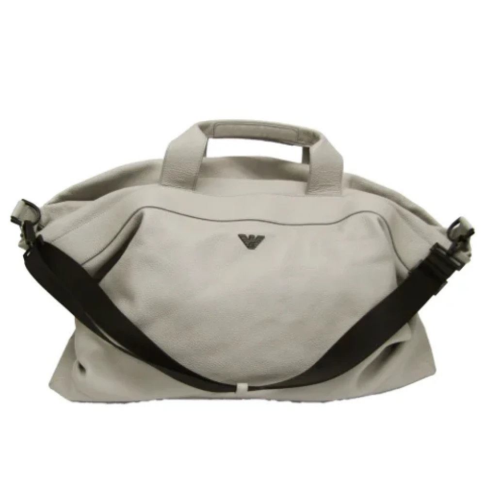 Armani Pre-owned Leather travel-bags Gray Dames