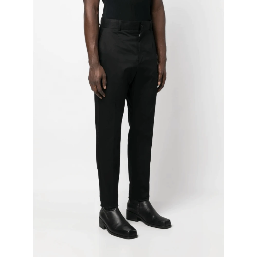 Dolce & Gabbana Zwarte hoog getailleerde pantalons Black Heren