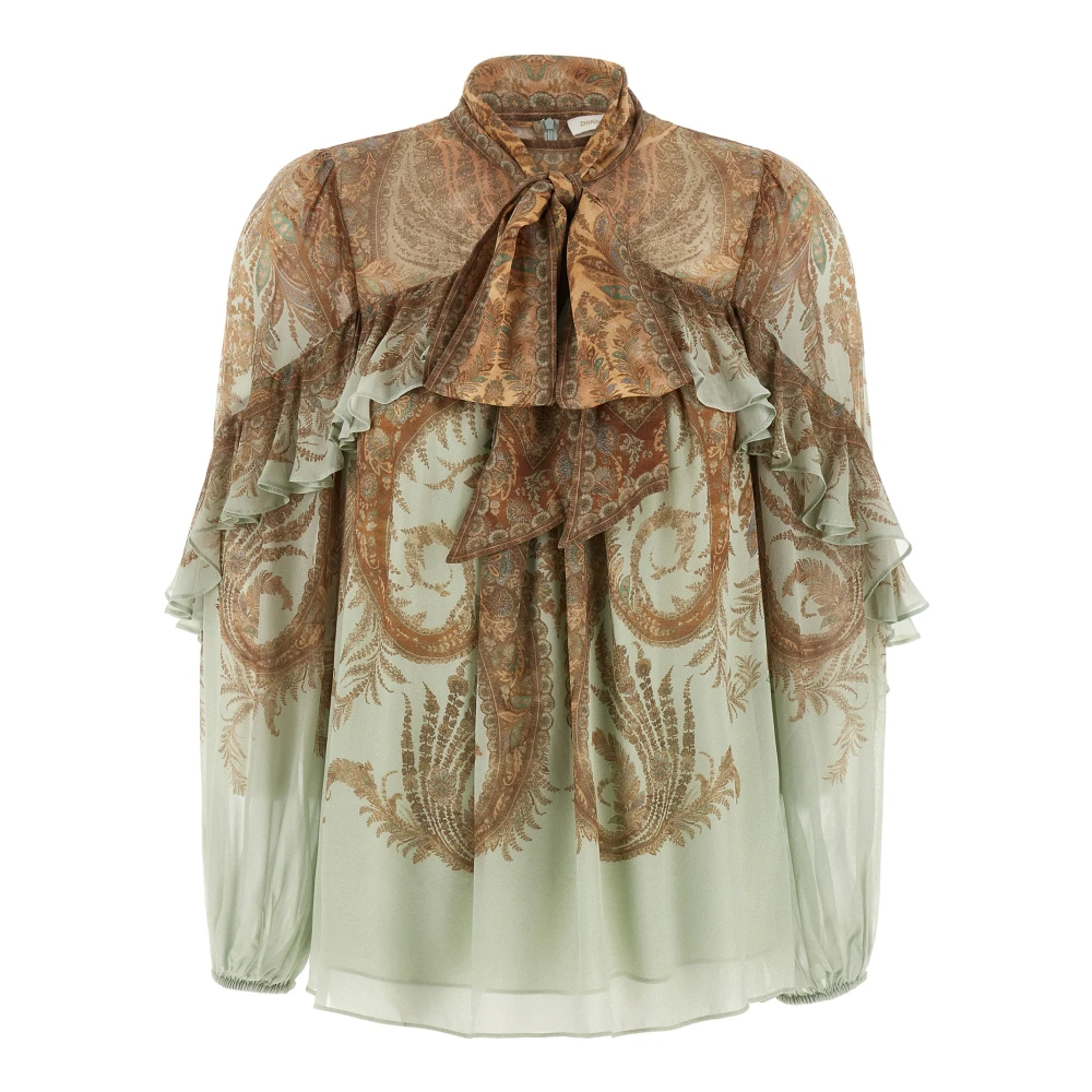 Zimmermann Women's Multicolor Blouses, Xs, Memento Flutter Blouse