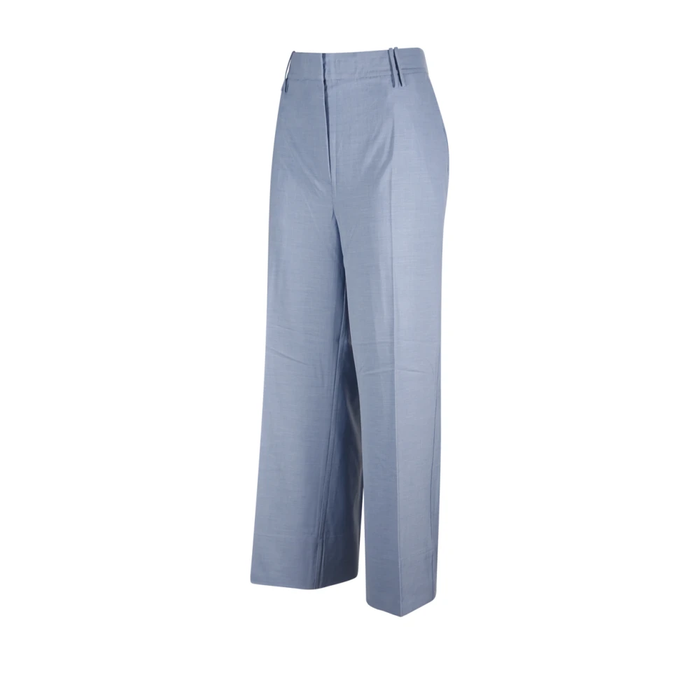 Ganni Poederblauwe Cropped Broek Blue Dames
