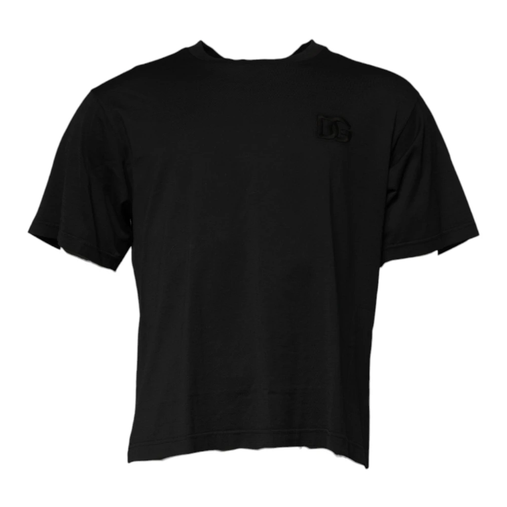 Dolce & Gabbana Men's Black T-Shirts, Xs, Logo Cotton Crew Neck T-Shirt
