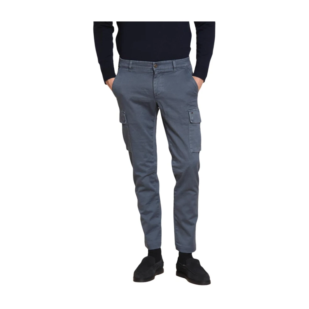 Mason's Men's Blue Extra Slim Cargo Trousers In - Slim-Fit Trousers - 3XL - Trousers