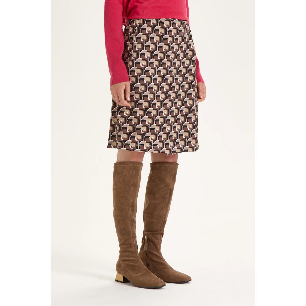 Maliparmi Jersey Poppy Rok Brown Dames