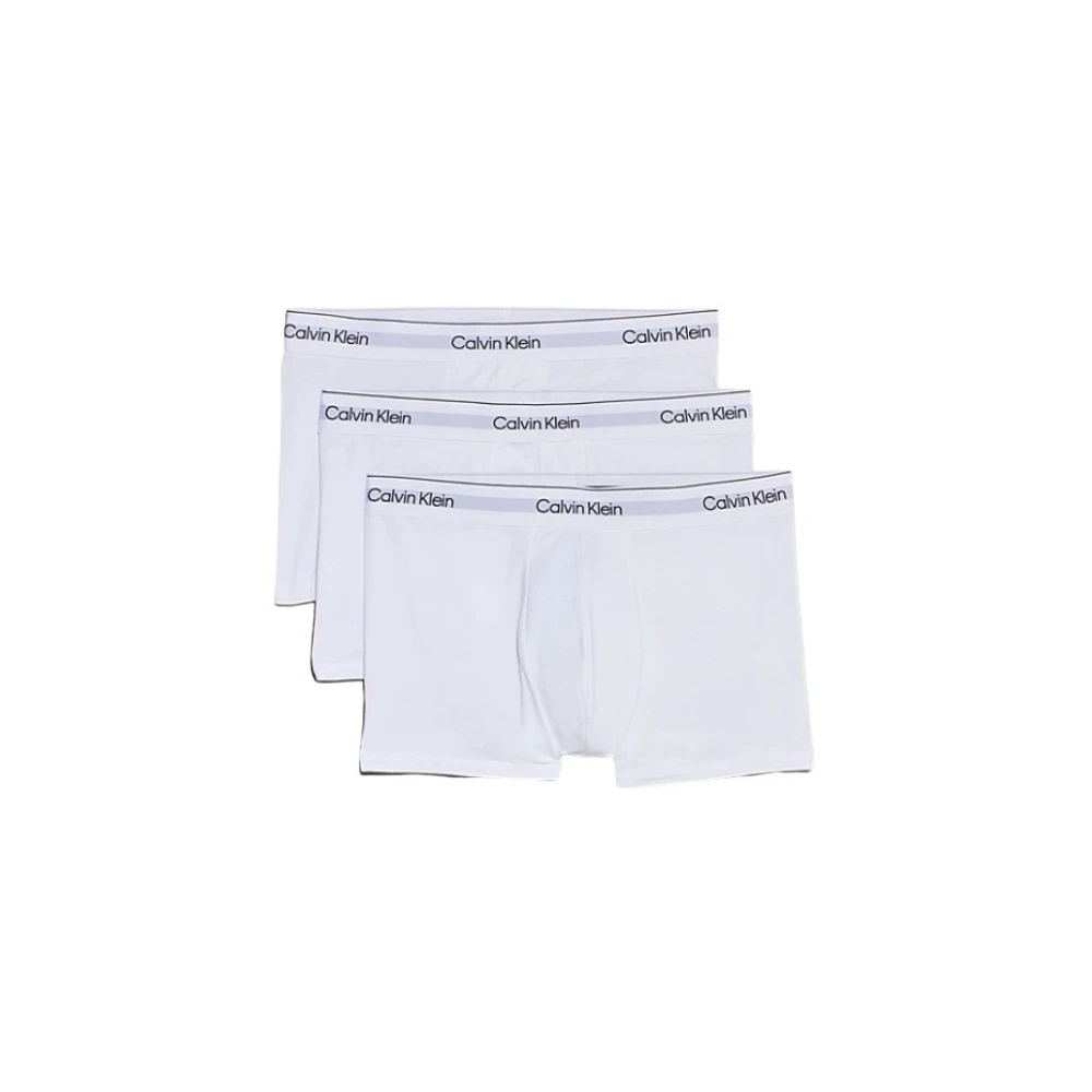 Calvin Klein Men's White Underpants, Xl, Trunk 3Pk