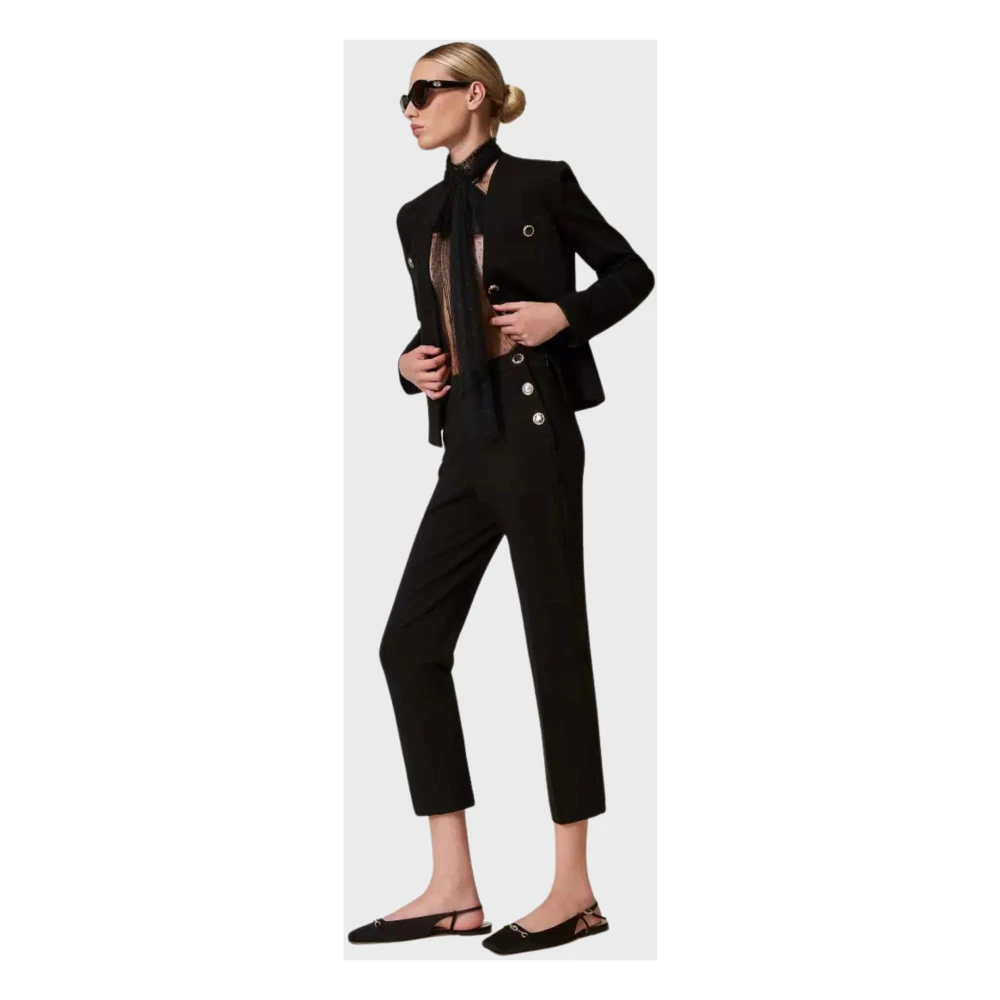 Twinset Marinière Jersey Broek Zwart Black Dames