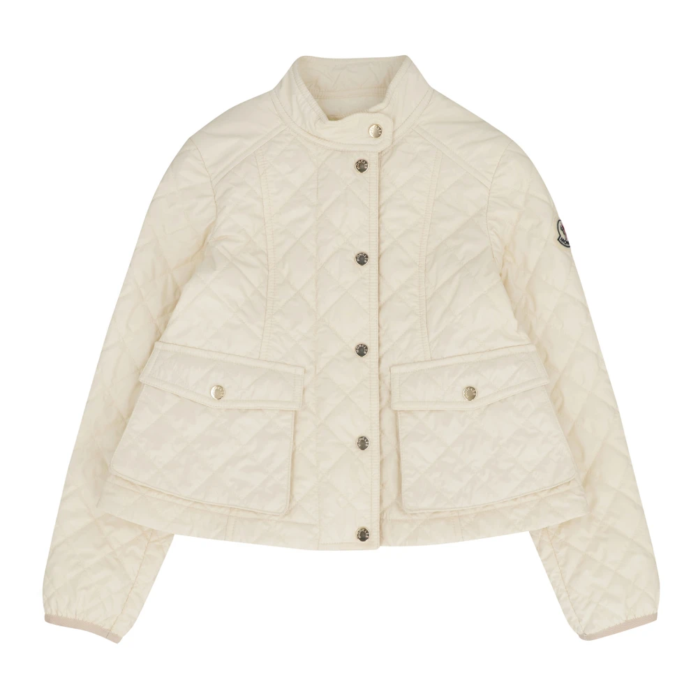 Moncler Techno Fabric Jacka med Framfickor White, Flicka