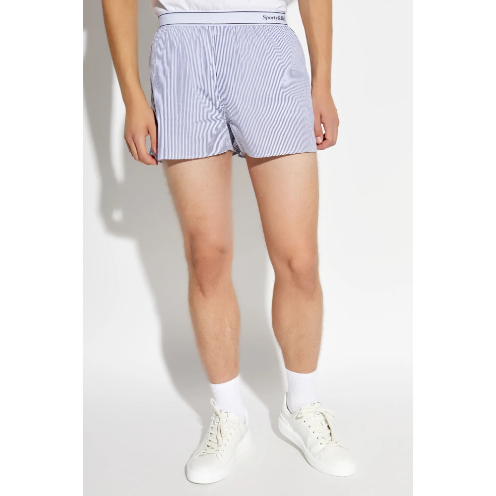 Sporty & Rich Katoenen shorts Blue Unisex
