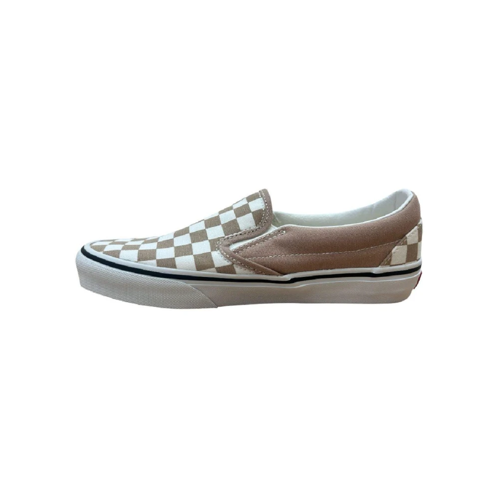 Vans Women's Beige Checkered Slip-On Shoes - Sneakers - 5 Uk - Shoes