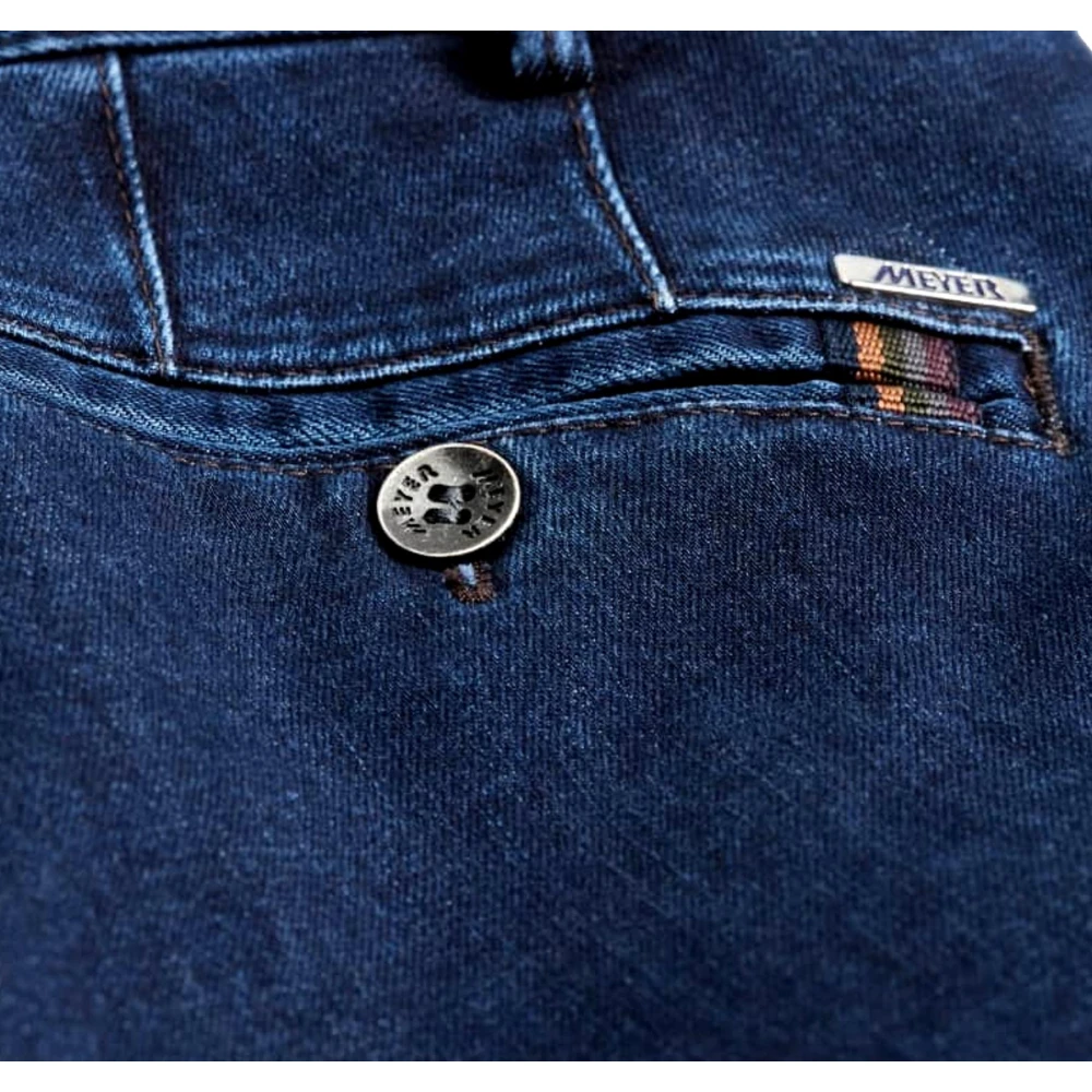 Meyer Oslo Denim Thermolite Elastische Broek Blue Heren