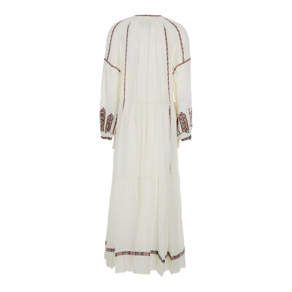 Isabel Marant Étoile Witte Lange Jurk met Striknek White Dames