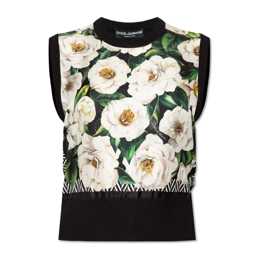 Dolce & Gabbana Women's Black Sleeveless Silk Top