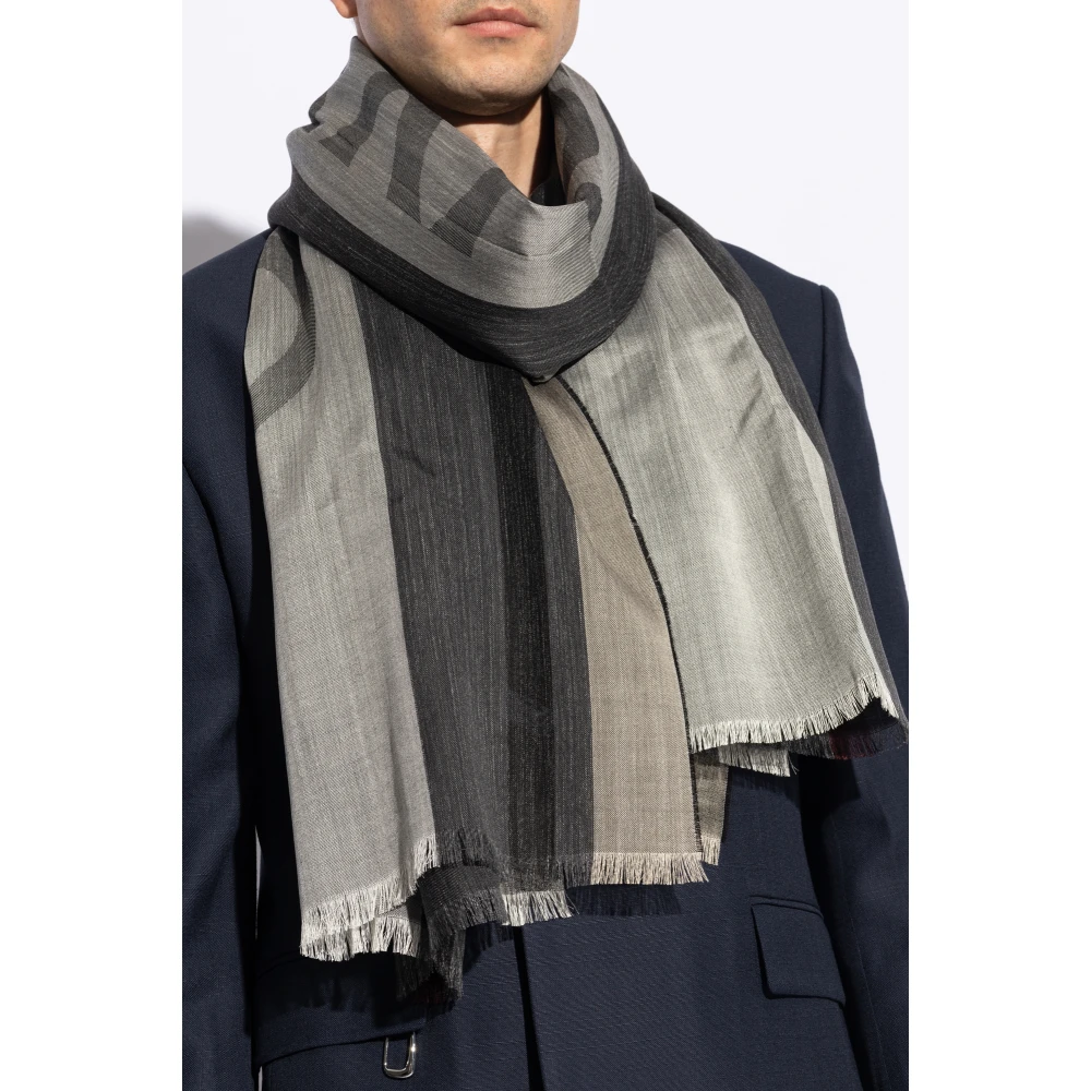 Salvatore Ferragamo Gestreept patroonsjaal Gray Heren