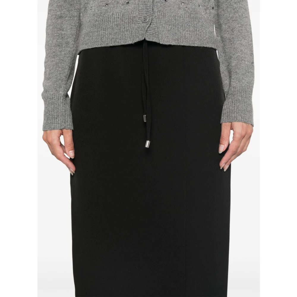 Ermanno Scervino Zwarte Rok met Stijl 00099 Black Dames
