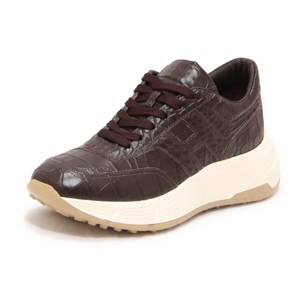 Hogan Women's Brown Sneakers, 5 Uk, H669 Allacciato H