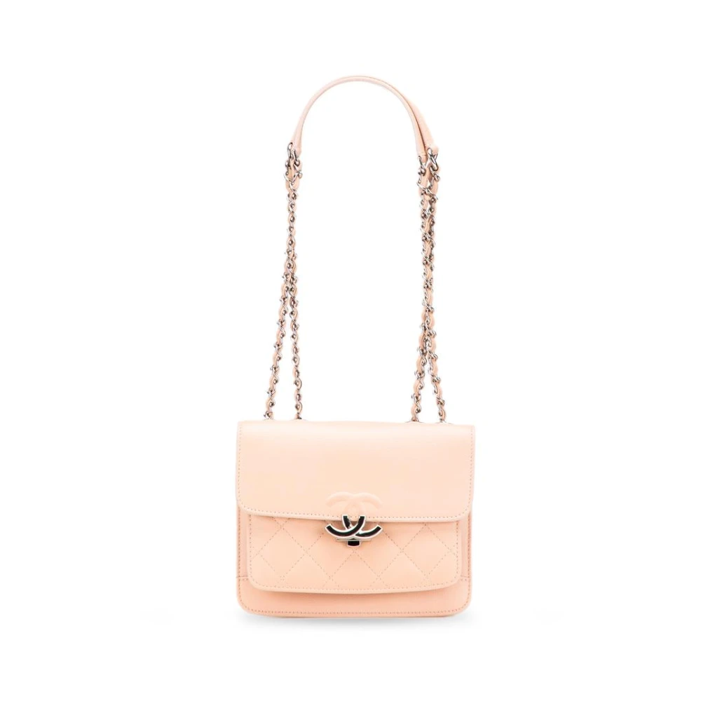 Chanel Vintage Women's Pink Pre-Owned Leather Handbag With Chain Strap