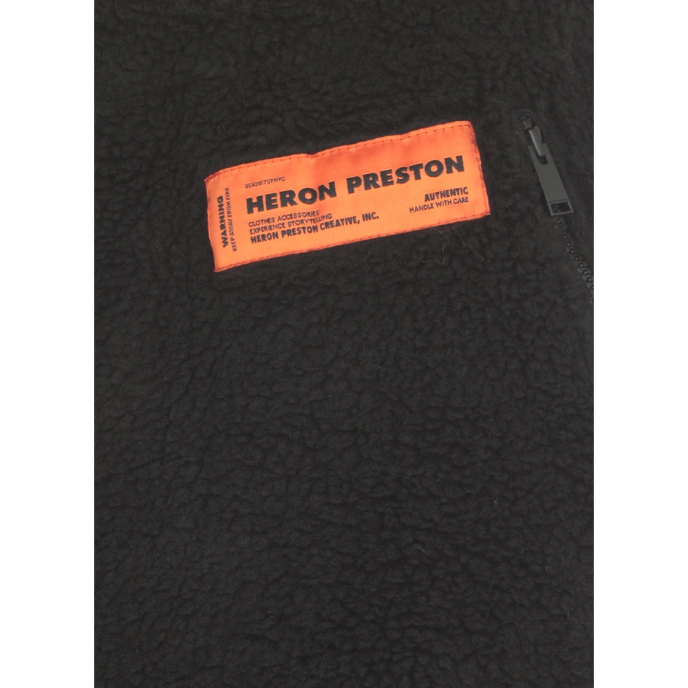 Heron Preston Zwarte Bouclé Broek met Logo Patch Black Heren