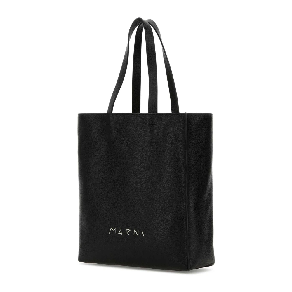 Marni Stijlvolle leren tas voor dagelijks gebruik Black Dames