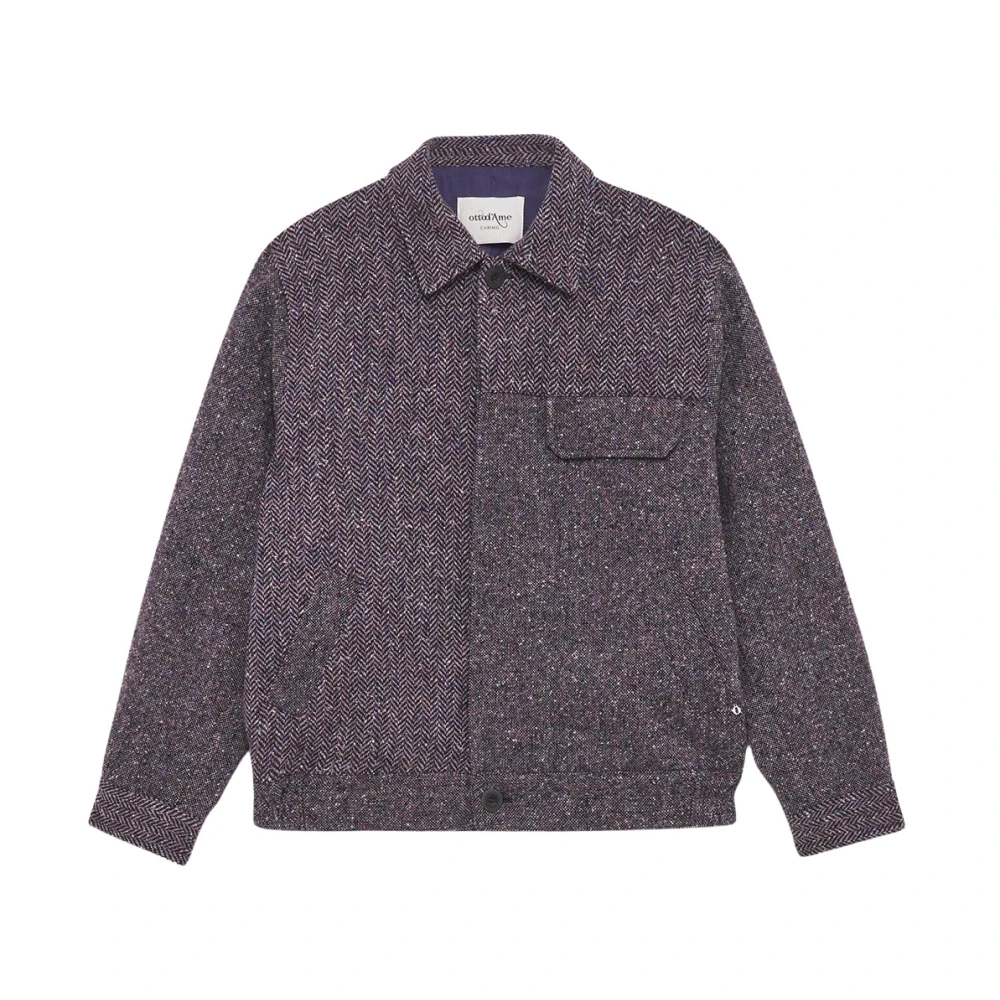 Ottod'Ame Klassieke wollen blend jas Purple Dames