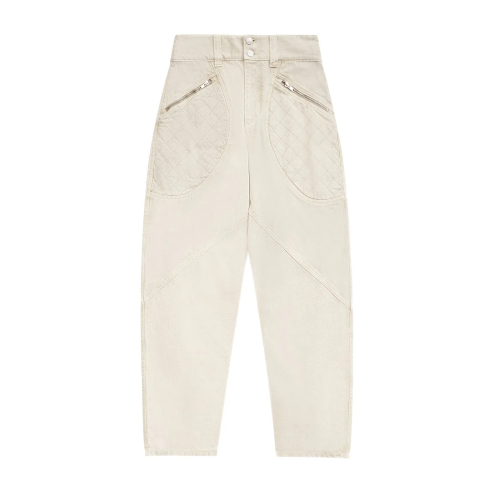Isabel marant Beige Denim Broek met Diamantquiltdetails Beige Dames