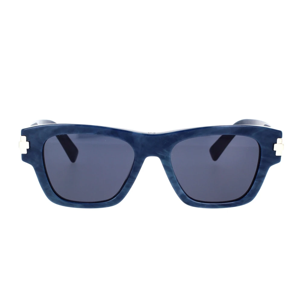 Moderne Rektangulære Solbriller med Blått Marmoreffekt