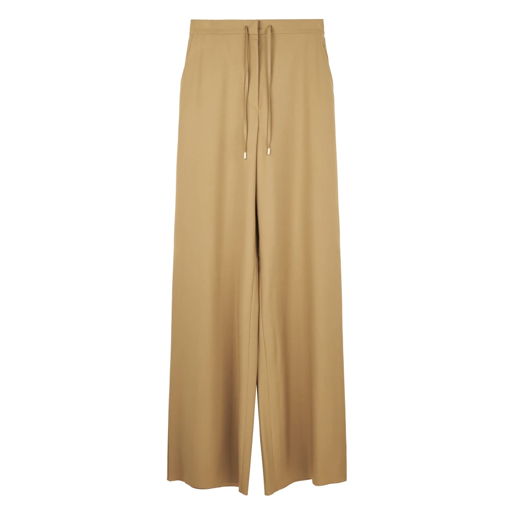 Max Mara Women's Brown Wide Trousers, S, Corone Trousers