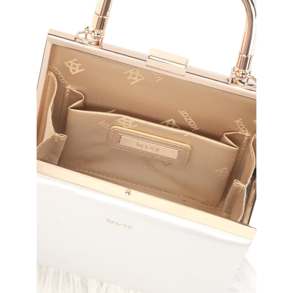 Kazar Witte veren box tas White Dames