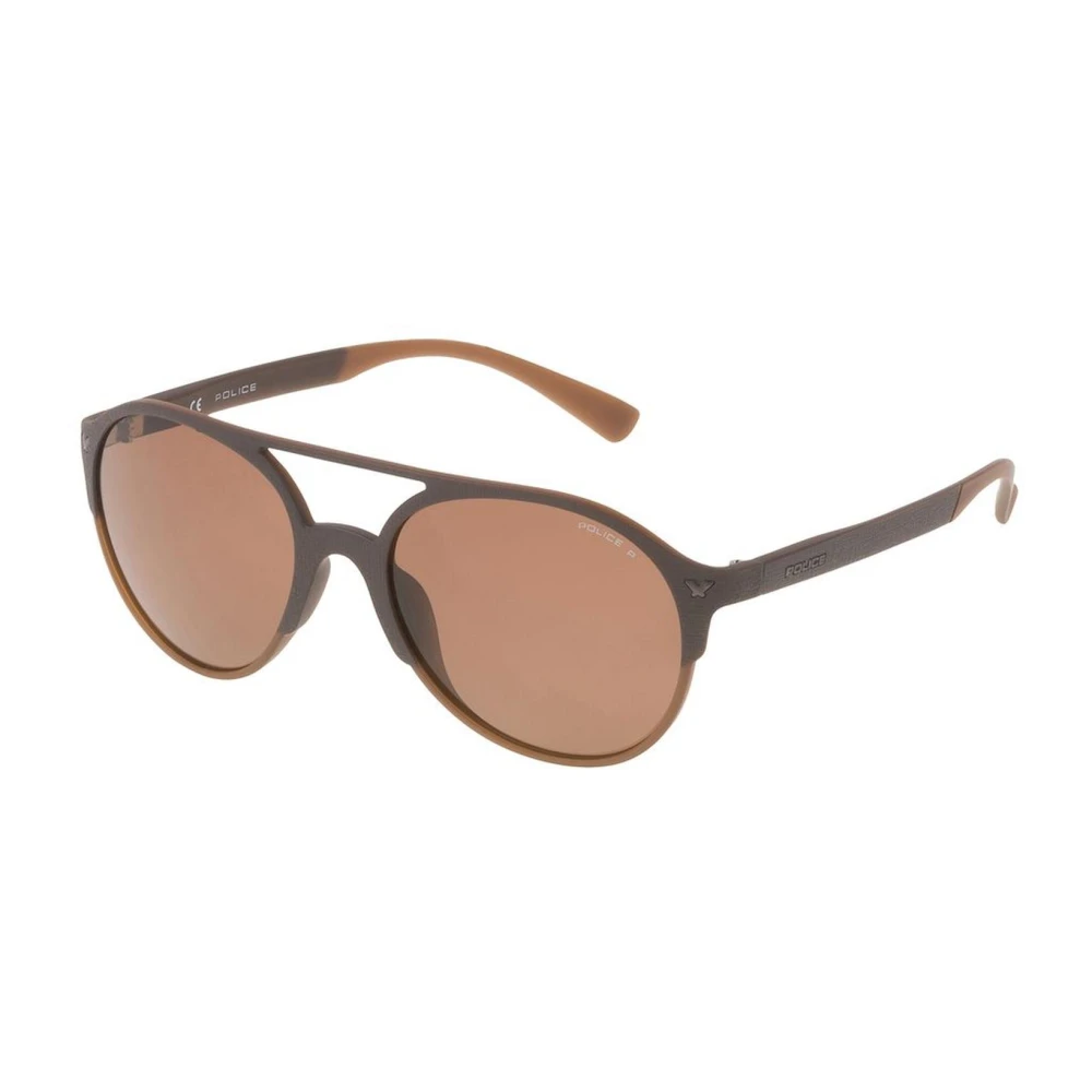 Police Unisex Brown Sunglasses, One Size, Injected Sunglasses With Protection