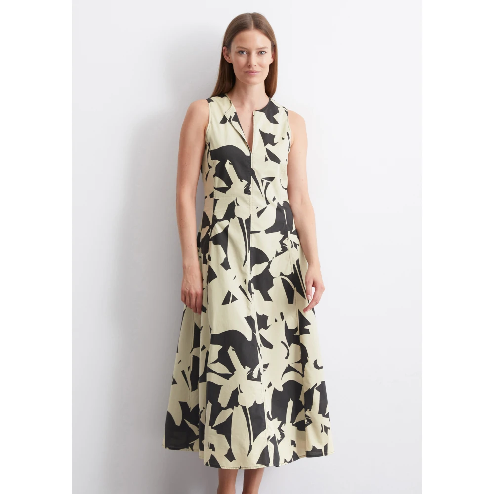 Marc O'Polo Mouwloze popeline jurk A-lijn Multicolor Dames