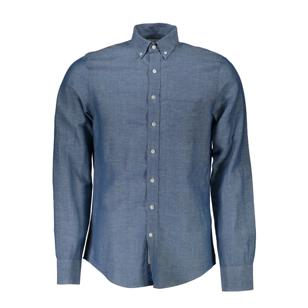 Gant Men's Blue Long Sleeve Shirt Italian Collar