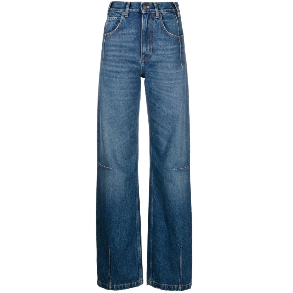 Darkpark Hoge taille wijde pijp denim jeans Blue Dames