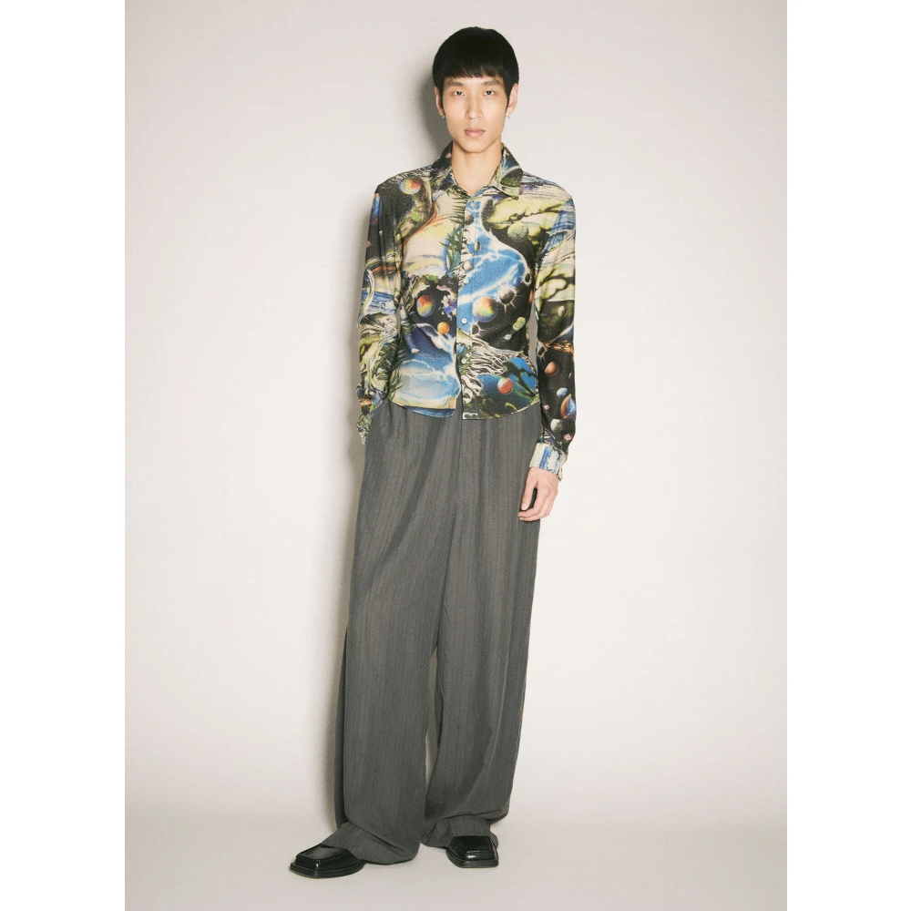 Martine Rose Glitter Grafisch Print Stretch Shirt Multicolor Heren