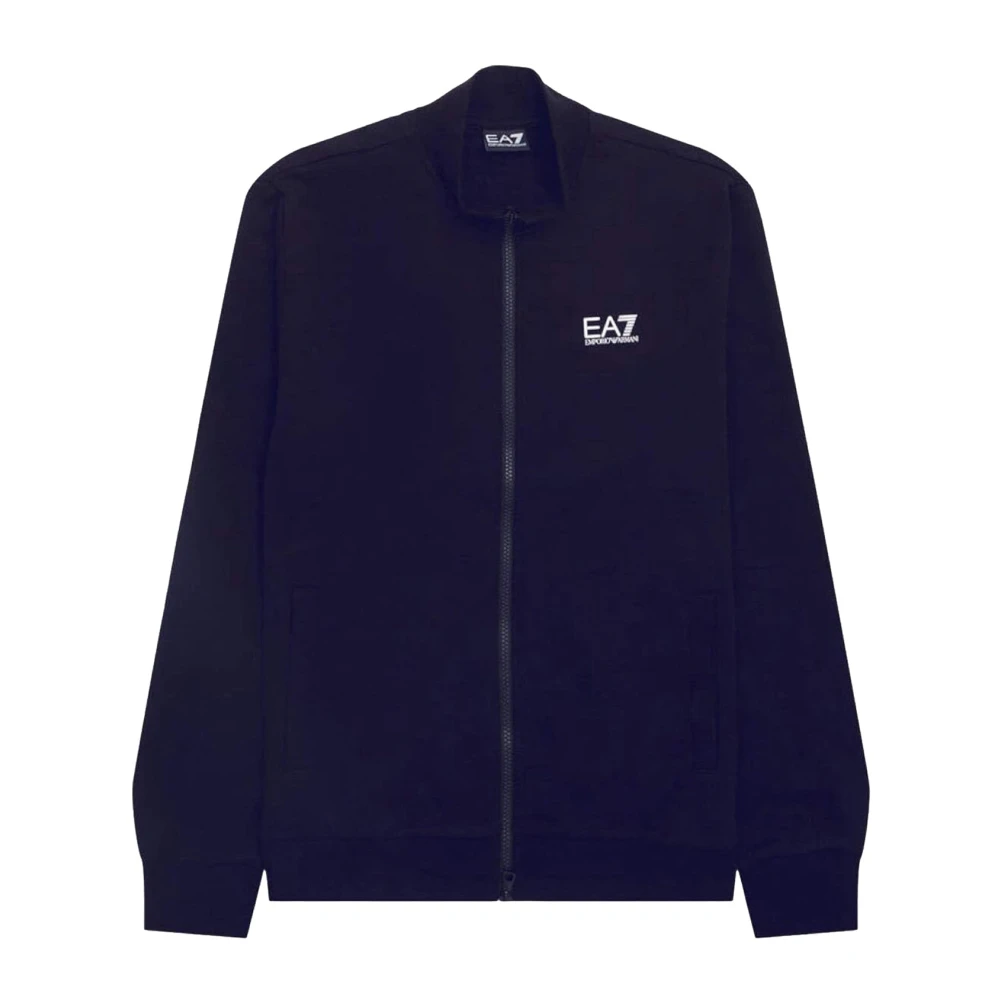 Emporio Armani EA7 Sporty Core Identity Rits Sweater Blue Heren