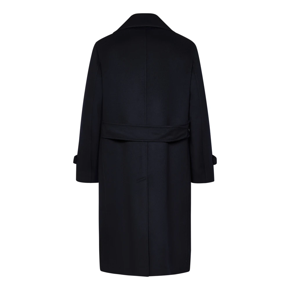 Brioni Blauwe Wol Double-Breasted Jas Blue Heren