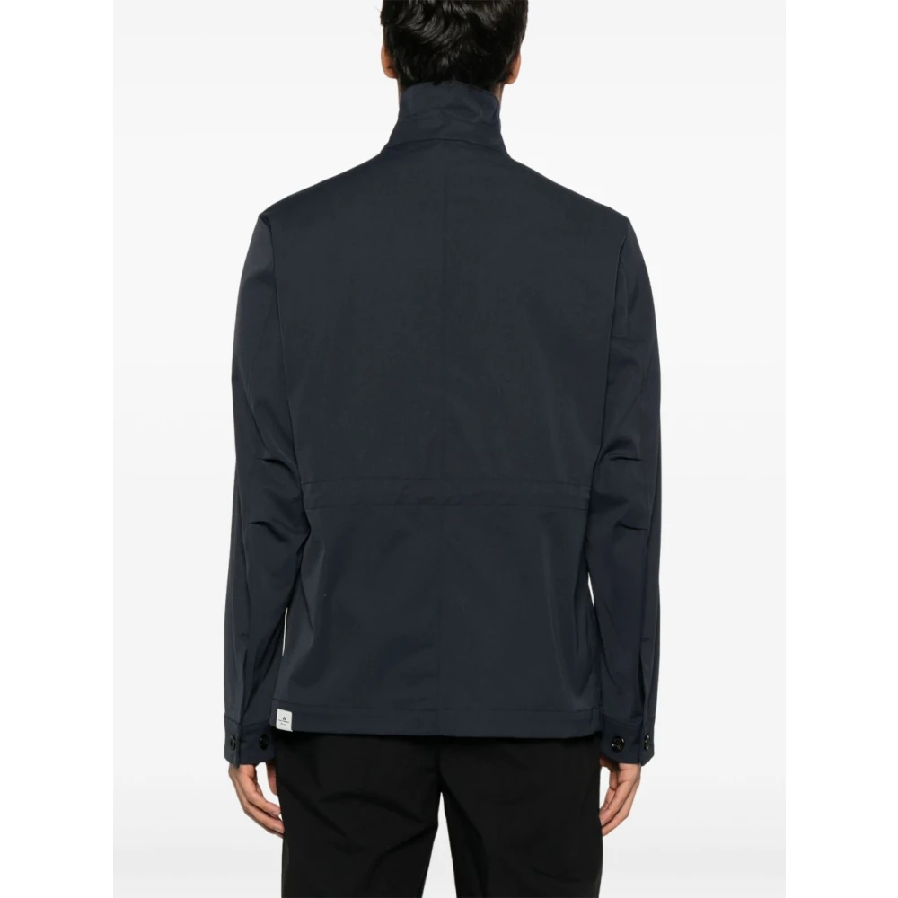 Peuterey Blauwe Jassen met Knoopsluiting en Trekkoord Taille Blue Heren