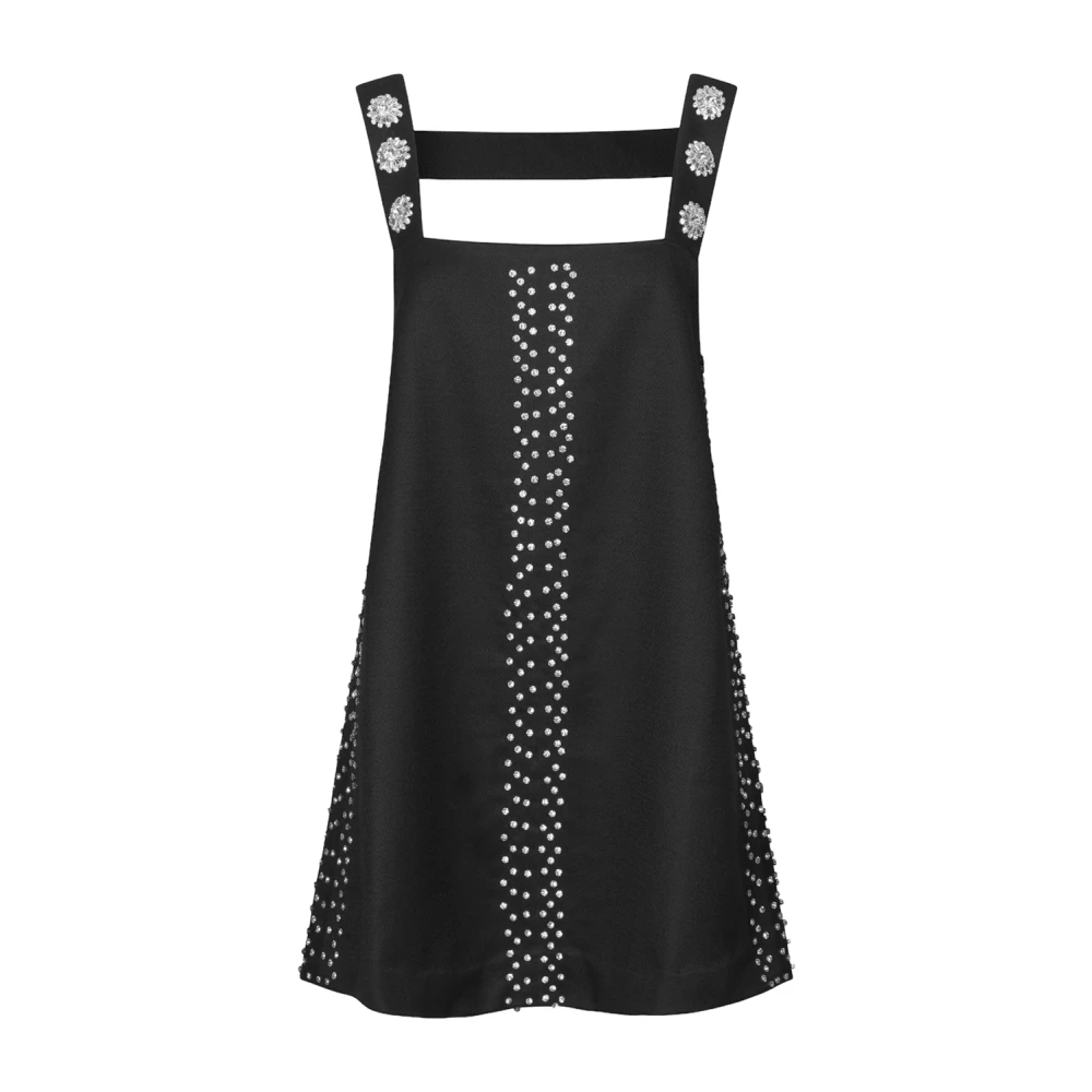 Stine Goya Black Crystal Embellished Mini Dress - Female - Short Dresses - S - Dresses
