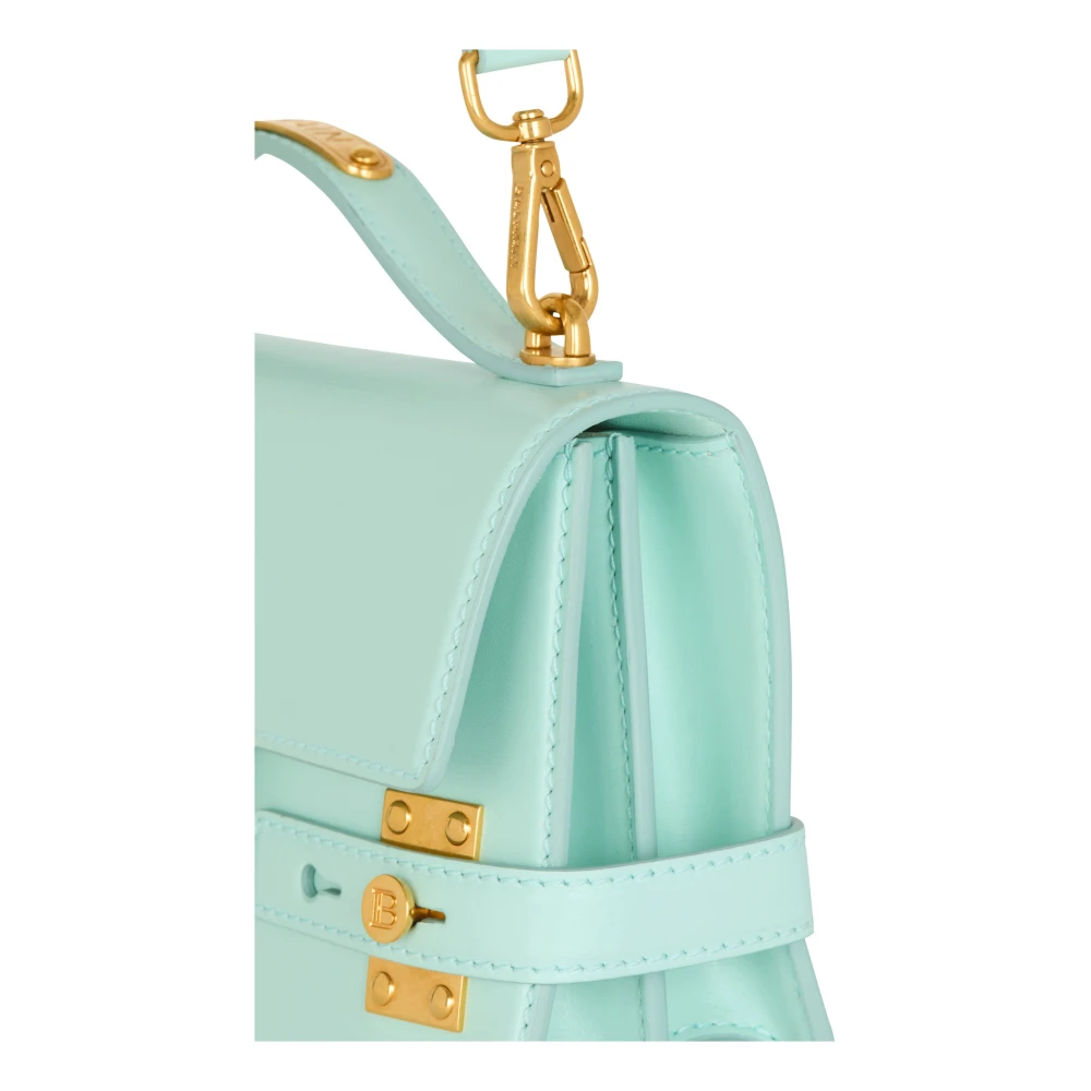 Balmain B-Buzz Shoulder 24 kalfsleren tas Blue Dames