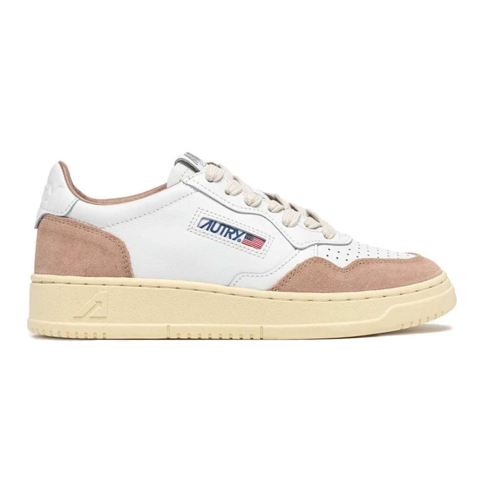 Autry Medalist Low Leren en Suède Sneaker Dames Schoenen Wit