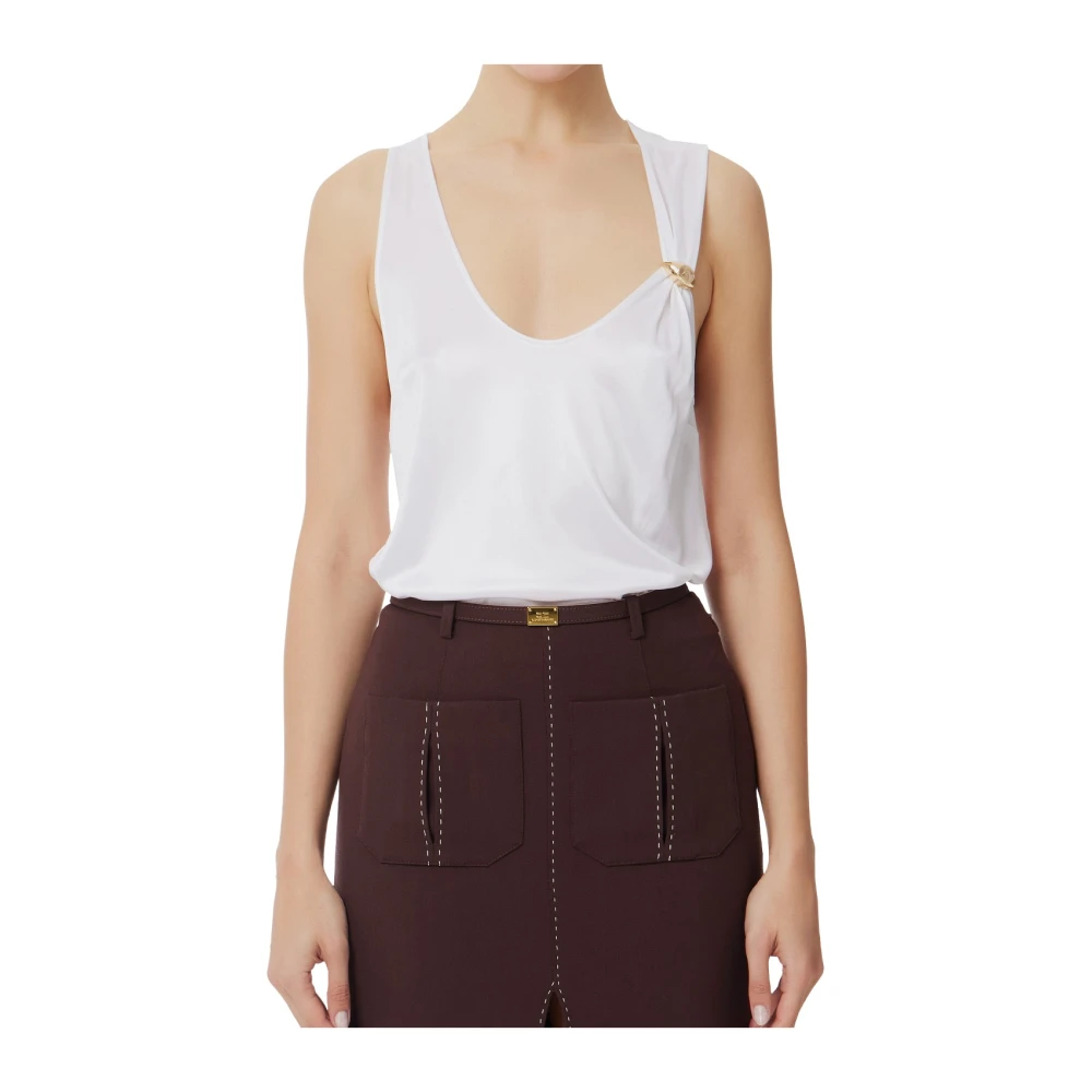 Elisabetta Franchi Ivoor T-shirts en Polos Beige Dames