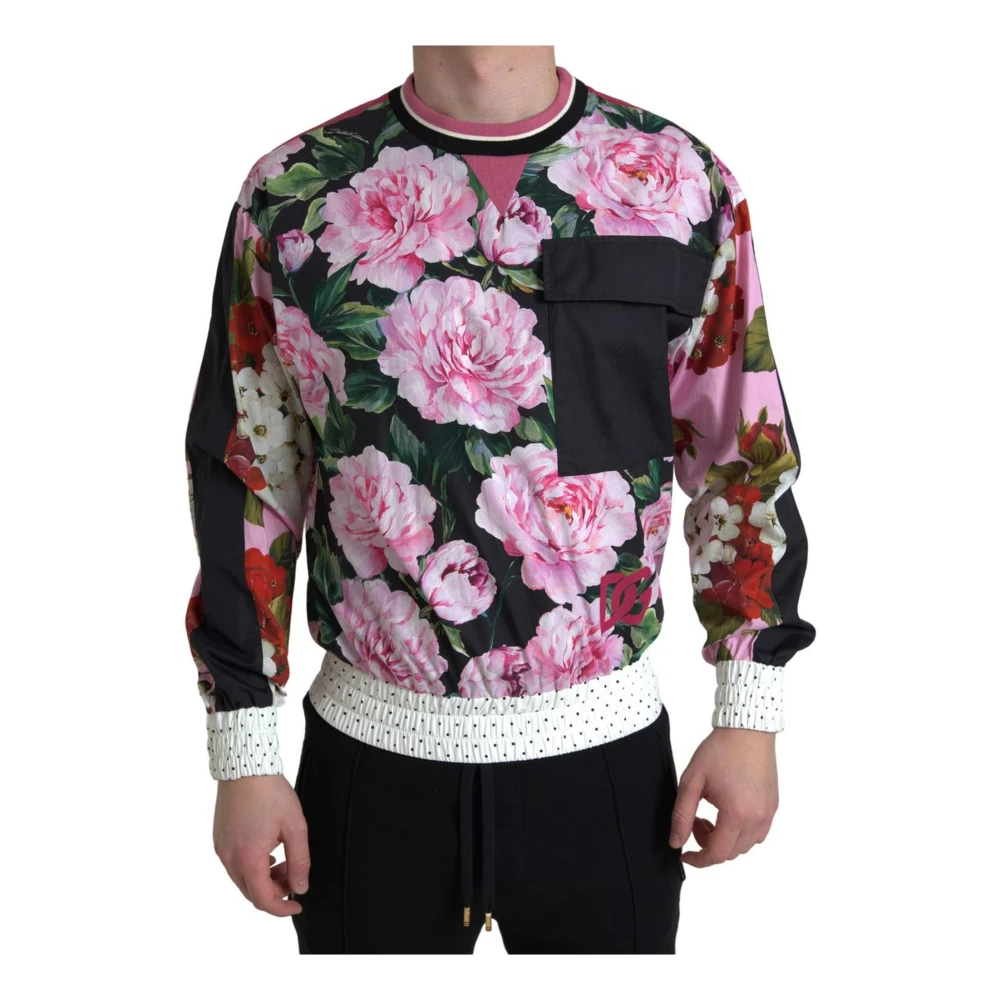 Dolce & Gabbana Men's Floral Print Crewneck Sweater