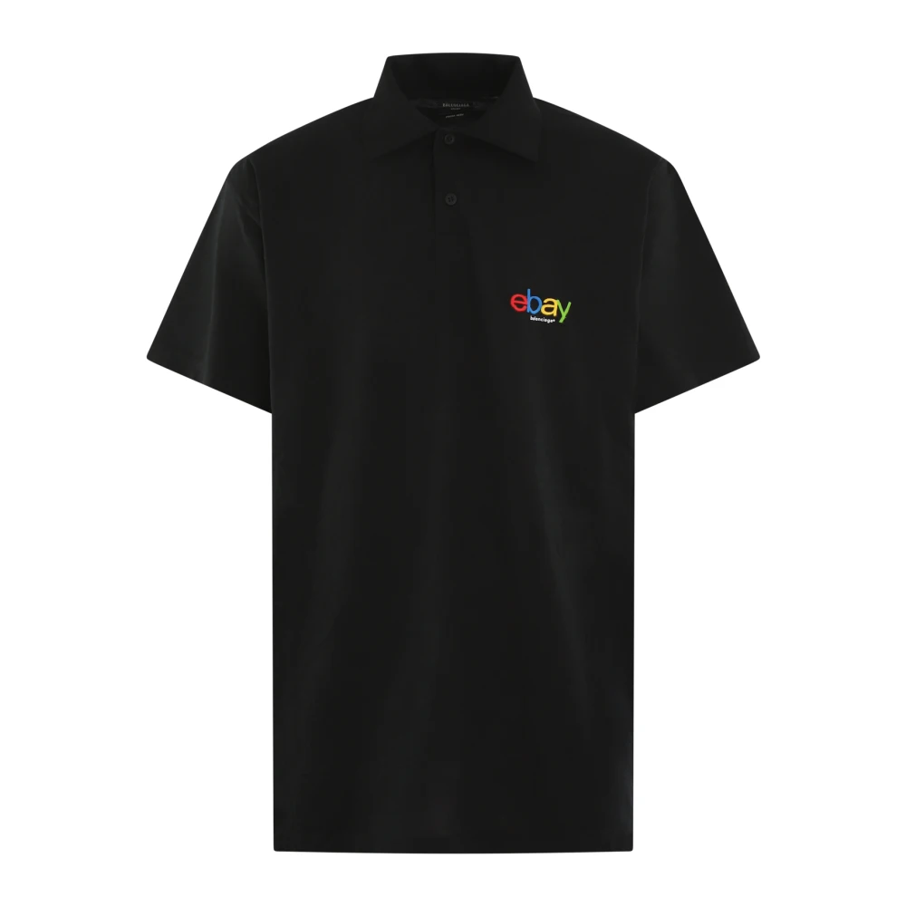 Balenciaga Heren Polo Pique Shirt Black Heren