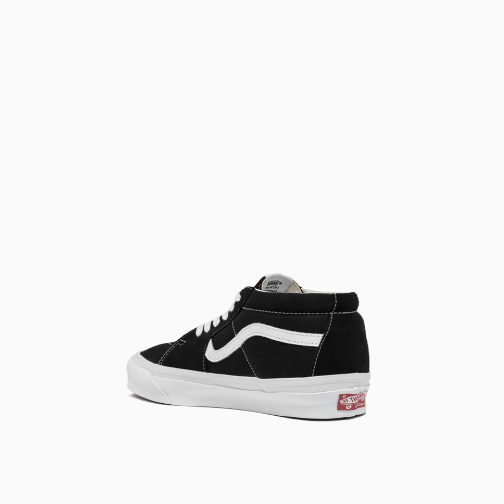 Vans Canvas Sneakers met Suède Details Black Heren