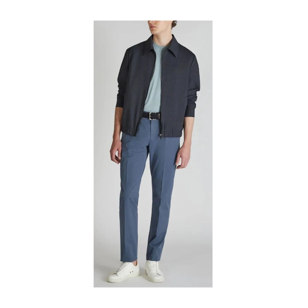 Incotex Stretch wollen bomberjack Blue Heren