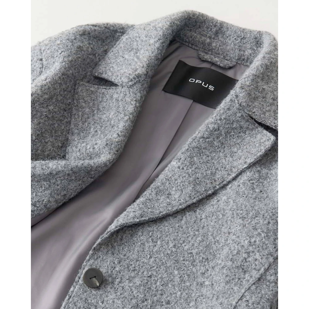 Opus Stijlvolle Jas met Hannie Detail Gray Dames