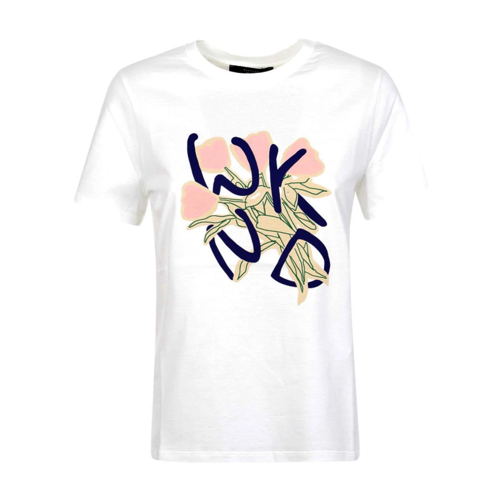 Max Mara Weekend Witte katoenen print T-shirt White Dames