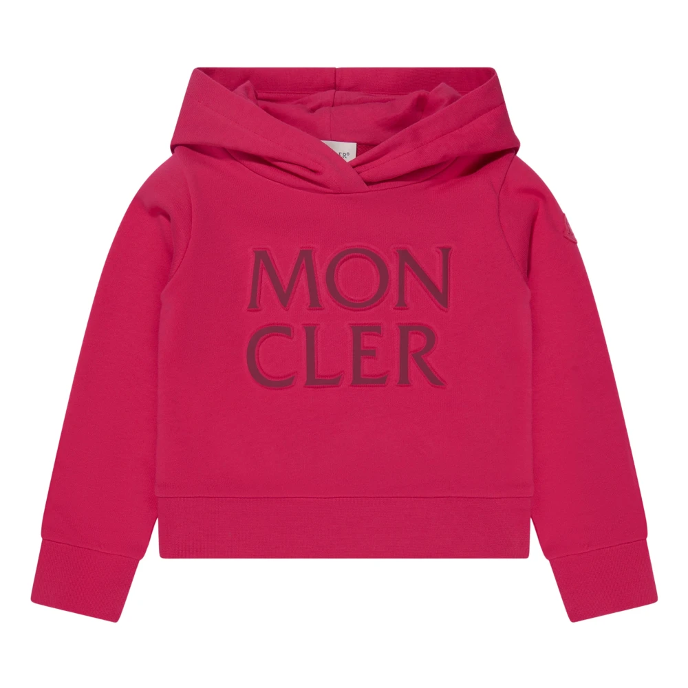 Moncler Girls Red Kids Sweatshirts, 10 Y, Logo Hoodie