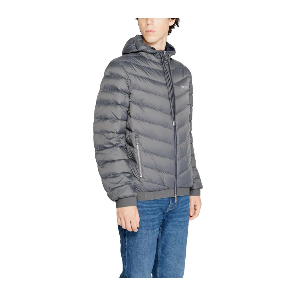 Armani Exchange Moderne Grijze Polyesterjas Heren Collectie Gray Heren
