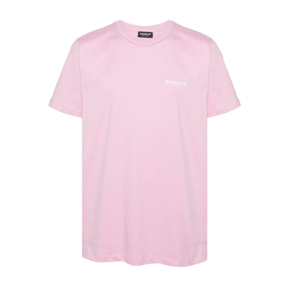 Dondup Roze Logo Print T-shirts en Polos Pink Heren